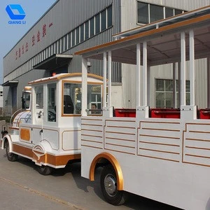 Outdoor fiberglass used trackless train for sale provide free some parts