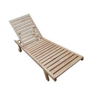 Outdoor garden patio beach pool wooden sun lounger bed