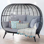 Outdoor UV resistance pools wimming restaurant nest lounger rattan daybed poly rattan bali outdoor daybed lounge