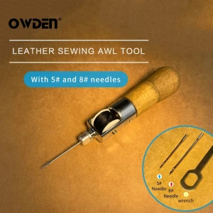 OWDEN Professional  Leather Craft Tool  Hand Made Leather Tools Art Needle Sewing awl Machine
