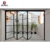Patio exterior aluminium sliding accordion folding metal frame glass door double wrought iron door