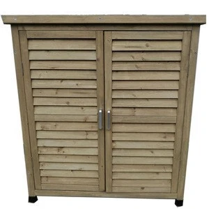 Patios Tool Cabinet Lockers for ToolsLawn Care Equipment shutter door Garden Shed Wooden Lockers Outdoor Storage