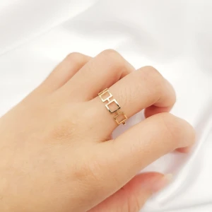 Perfect Quality Luxury Gold Jewelry Rectangular Spacing Gold 9k Wedding Rings Gold
