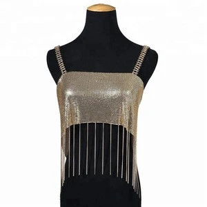 Personality beach geometry sequined camisole