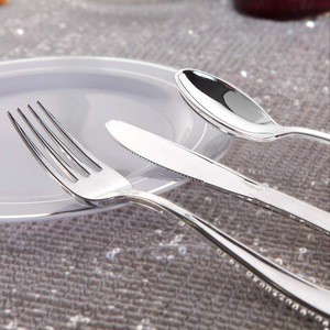 Plastic Silverware Set Disposable Silver Cutlery Set Plastic Forks,Spoons,Knives Heavy Duty Bulk Flatware Party Utensils