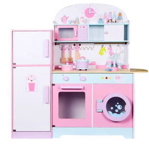 Play Kitchen in Pink wooden kitchen toy ,DIY kitchen for kids,Pretend children