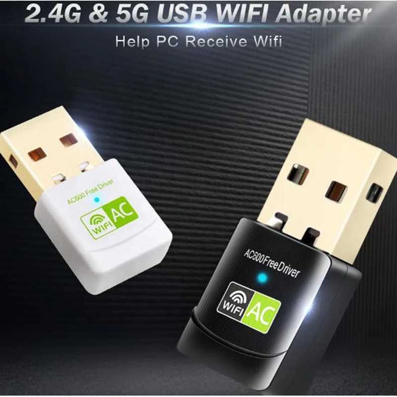 plug and play Computer Network Card Dual Band 600Mbps wifi dongle 5ghz usb wireless adapter