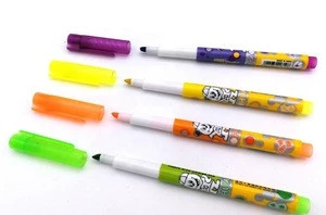 Pocket highlighter marker fluorescent pen with clip for paper fax