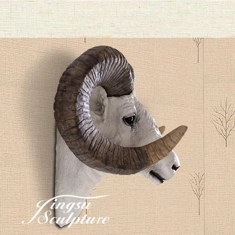 Popular design resin craft home decoration of sheep head