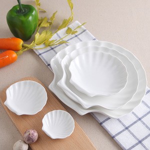 Porcelain china dishware shell-shaped plate ceramic dish plate wholesale