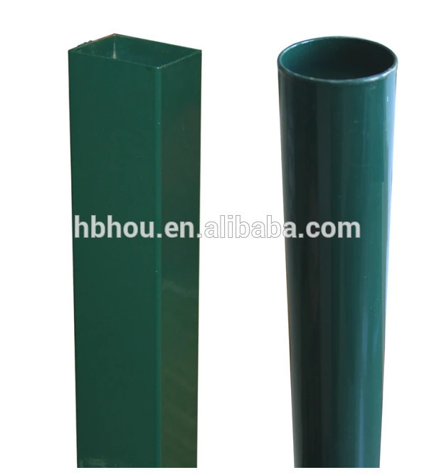 Powder Coated Square Tube Fence Post/waterproof easily assembled round fence post/Rectangle and round post