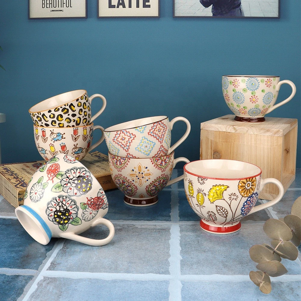 Premium Ceramic Hand Painted Tableware Tea Coffee Water Mugs for sale