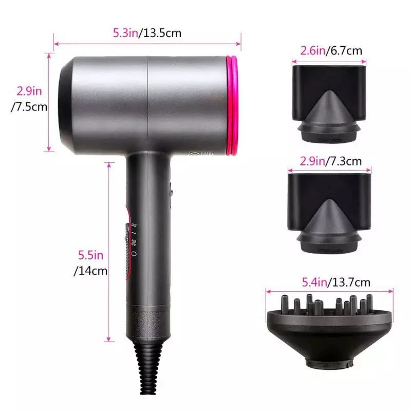 Professional Leafless Negative Hair Blow Dryer Electrical  supersonic Ionic iron diffuser ion Hair Dryer
