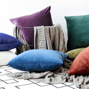 Pure Color Cushion Covers Velvet Decorative Custom Throw Pillow 18&quot;*18&quot;
