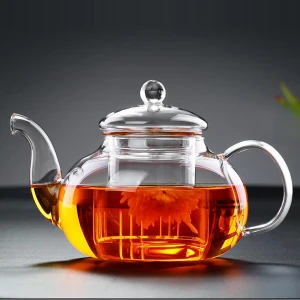 pyrex handmade clear microwave oven glass teapot