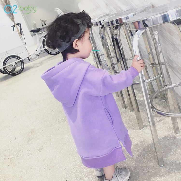 Q2-baby Infant Clothing Korean Style Baby Girls Hoodie Fashion Long Sleeve Dresses