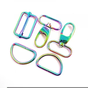 Rainbow Color Purse Making Hardware Accessories D Ring Slider Snap Hook
