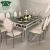 Import rectangle 12 seats mirror glass top stainless steel dining table and chair sets from China