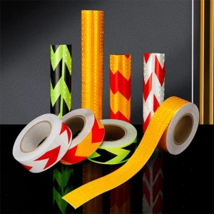 Red White Yellow Safety High Visibility Road 55mm Truck Warning Adhesive For Car Sticker Marking Reflective Tape