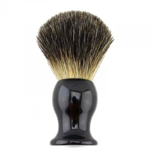 Resin Handle Black Pure Badger shaving brush