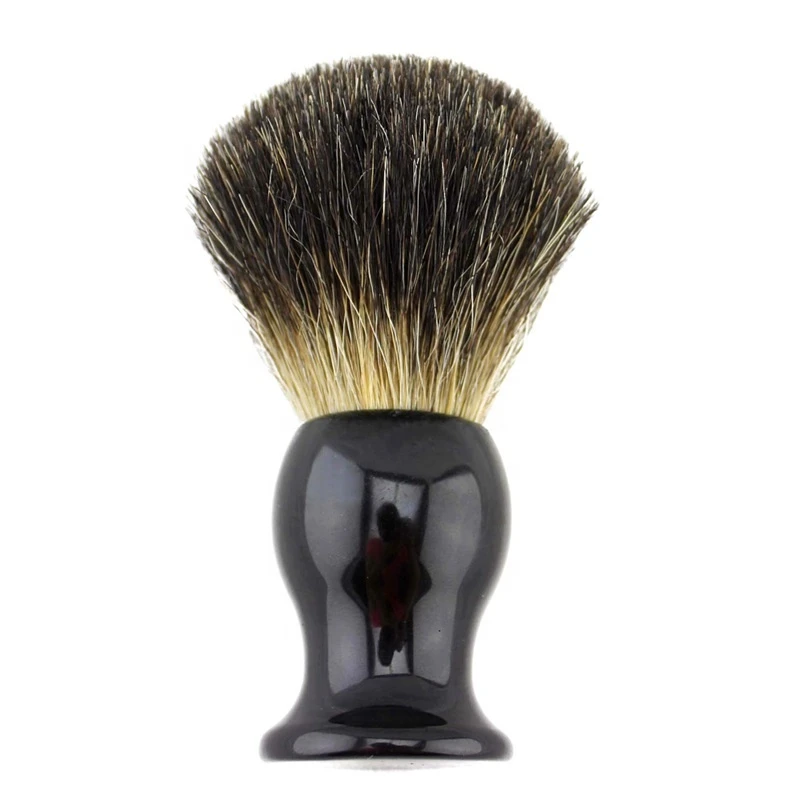 Resin Handle Black Pure Badger shaving brush
