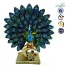 resin natural Home crafts animal table pieces decor peacock