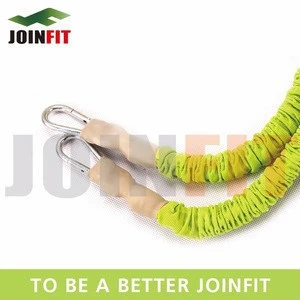 Resistance training rubber bungee cord with metal clips