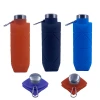 Reusable collapsible flexible travel silicone lids folding water bottle