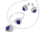 REYES Wholesale 925 Sterling Silver Moissanite Fine Jewelry Sets Fashion Water Drop Shape Emerald Gemstone Necklace Jewelry Set