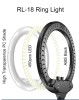 ring light kit:18" 48cm outer 55w 5500k dimmable led ring lamp rl-18 hoop 18 inch led light