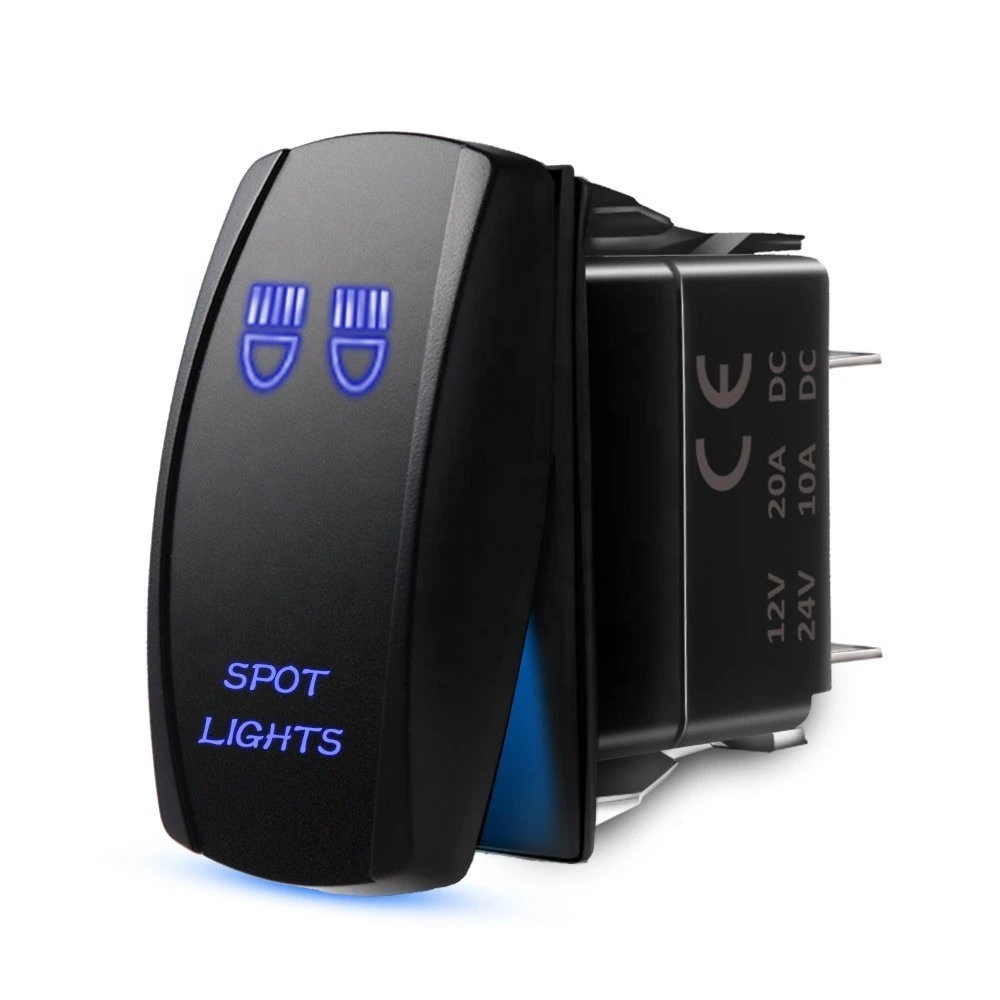 Rocker Switches with LED light bar Blue