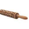 Rolling Pin - Engraved realwood - Embossed Patterned Pin - 14 Inch With Handle - Metal Rod for Smooth Rolling