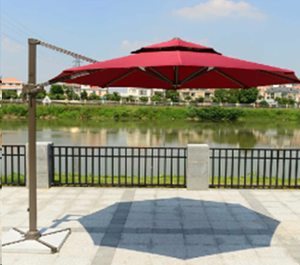 Round top outdoor garden furniture with cross base patio umbrella