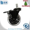 Rubber 3-inch Rollerblade style office chair caster wheel with brake
