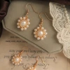 Safe 925 silver hook handmade flower natural genuine sweet water pearl earrings