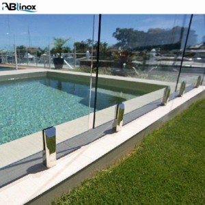 Security 12mm stainless steel fence balustrade glass frameless glass railing spigot adjustable