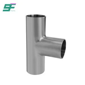 ShengFeng SS304 316L Sanitary Butt Welded Pipe Fitting Equal Tee
