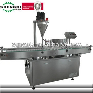 Shengqi Automatic Bottled Baby Prickly Heat Powder Filling and Cap Screwing Machine