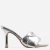 Import Silver metallic leather upper woven design 2020 high heel mules shoe lady sandal from China