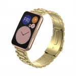 Silver Three Beads Stainless Steel Watch Band Link Bracelet Watch Accessories for Huawei Watch Fit