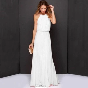 Sleeveless Formal Evening Bridesmaid Gown Women Party Pleated Evening Cocktail Long Dresses