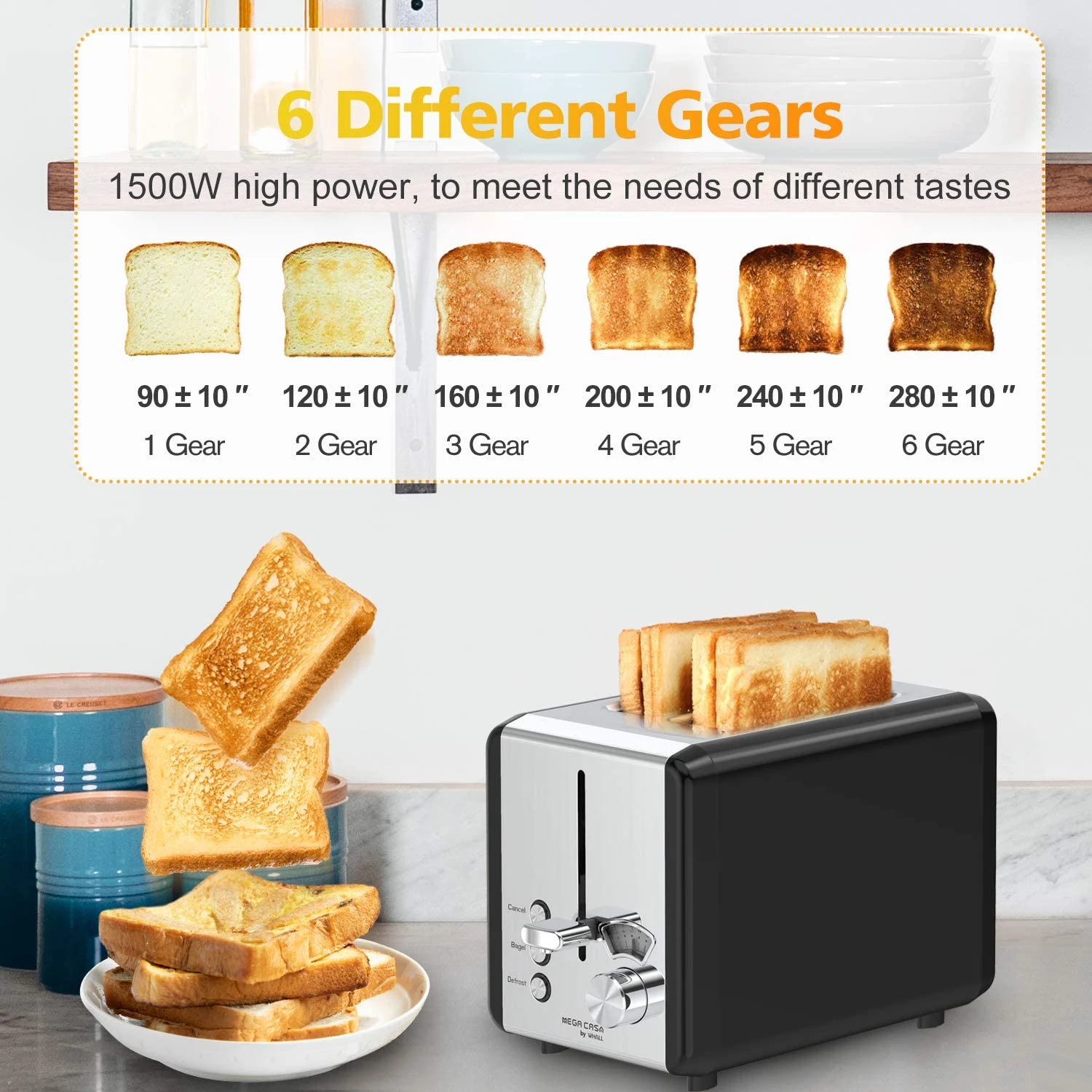 Smart Automatic Electric Kitchen Machine Stainless Steel Mini 2 Slice Bread Toaster