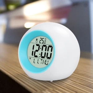 Snooze Function Touch Changing 7 Colors Digital &amp; Analog-Digital Clocks
