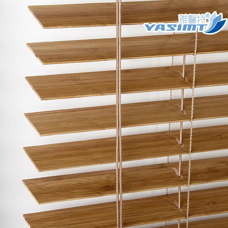 Solid Color Light Bamboo Electric Manual Wooden Blinds