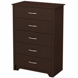 Solid wood cheap wholesale furniture french black 5 drawer dresser