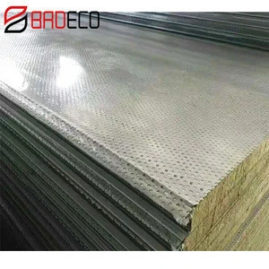 Sound absorbing fire-proof building construction material rock wool sandwich panel