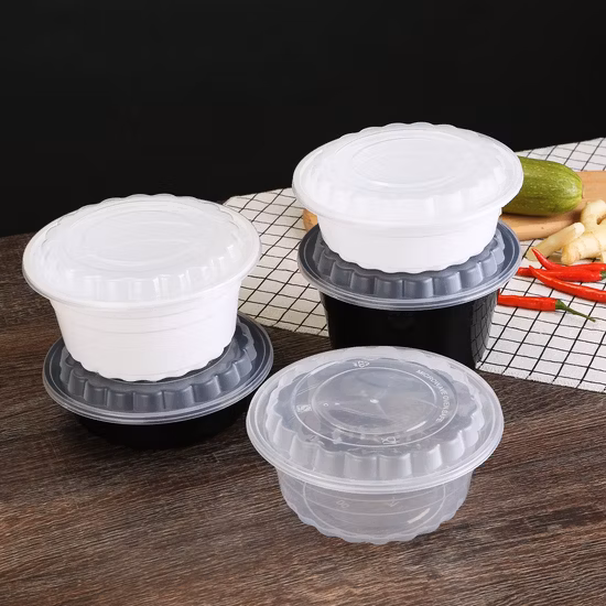 Import 500ml Round Base Plastic Take-out Bowl with Clear Lid from China