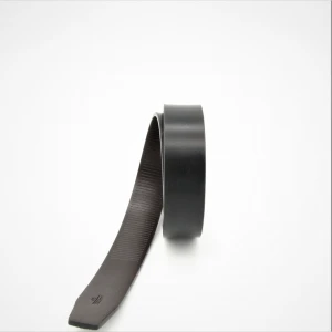 Split leather belt bark pattern sweat scratch resistant without buckle black color