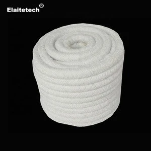 Square heat insulation ceramic fiber twisted textile rope/cord/braid with stainless steel wire reinforced