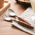 Import Stainless Steel flatware set knife soups salad fork teaspoon with Creative Wooden handle Cutlery from China